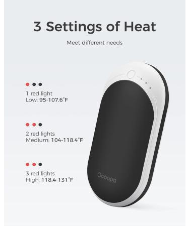 OCOOPA Hand Warmers Rechargeable 1 Pack 5200mAh Electric Portable Pocket Heater Heat Therapy Great for Raynauds Hunting Golf Camping Women Mens Gifts Classic Black - Buy Online on GoSupps.com