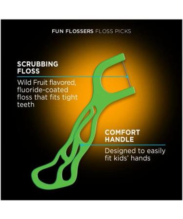 DenTek Kids Fun Flossers - Wild Fruit Flavor (3-Pack) | 40 Count | Best Dental Care for Kids | International Shipping - Buy Online on GoSupps.com