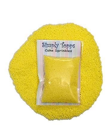 Yellow 100s & 1000s Mini Sugar Balls 30g (Approx 1mm Diameter) for Cake or cu.