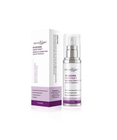 DERMAXGEN 60 Second Instant Wrinkle Corrector Pure Organic + Peptide Complex  Amazing Results For All Skin Types 0.7 Fl Oz / 20 Ml