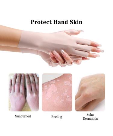 UV Shield Gloves for Gel Manicure Professional Nail Art Skin Care Fingerless Gloves Nail Gloves UV Protection for Manicure Dryer - Buy Online on GoSupps.com