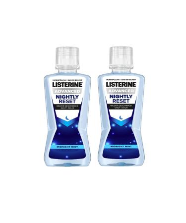 Listerine nightly reset antibacterial mouthwash (for comprehensive dental care and improved oral hygiene works overnight) 2 pack (2 x 400 ml)