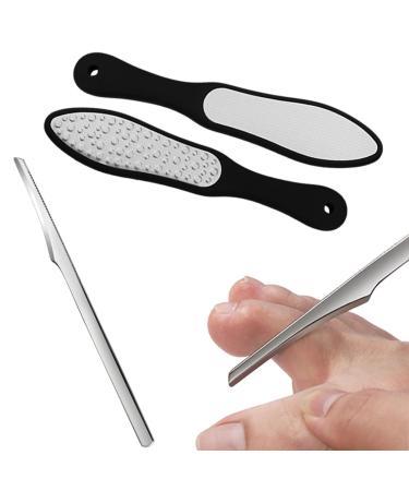 WHYCNJL 1 Piece Professional Foot Rasp with 1 Piece Pedicure 304 Callus Remover in Stainless Steel Removes Calluses of Dead and Wrinkled Skin Portable Stainless Steel Foot Care