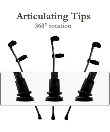 Adult Underarm Crutches Forearm Crutches with Built-in Shock Absorber Aluminum Canes X2pcs Open Cuffs for Adults Disabled Independence - Buy Online on GoSupps.com
