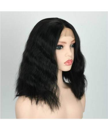 Short Curly Black Brown Wig 14/16 inch | Heat-Resistant Synthetic Hair | Perfect for Cosplay & Parties | Stylish Women's Wig Cap - Buy Online on GoSupps.com