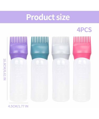 CutitiUU 4pcs Hair Dye Brush Bottle Hair Oil Applicator Bottle 160ml Hair dye oil bottle dark powder + dark purple + dark gray + dark green Plastic Comb Color Applicator Bottle with Graduated Scale - Buy Online on GoSupps.com