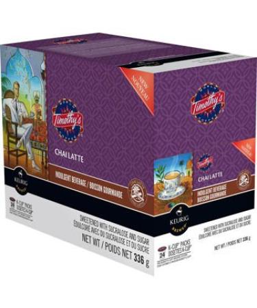 Timothy s World Coffee Chai Latte - 96 K-Cup Packs for Keurig Brewers