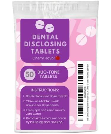 Dental Disclosing Tablets for Kids & Adults - 50 Individually Wrapped Two-Tone Plaque Disclosing Tablets for Effective Teeth Cleaning - Buy Online on GoSupps.com
