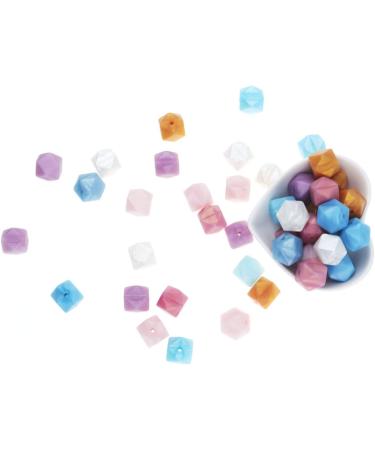 60Pcs Hexagon Silicone Beads 14mm - DIY Bracelet & Necklace Making Kit | Soft & Colorful Loose Beads for Handmade Women's Jewelry - 62 Colors - Buy Online on GoSupps.com