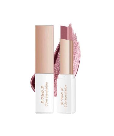 Two Tone Eyeshadow Stick Long Lasting Eyeliner Pen Two Colors in One Matte Glitter Shimmer Eyeshadow Glitter Gradient Eyeshadow Stick 01# Pink Makeup