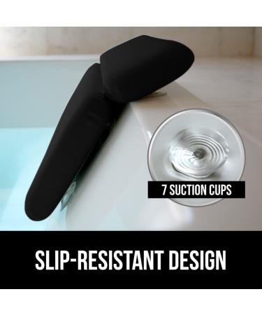 Gorilla Grip Luxury Bath Pillow - Slip Resistant Waterproof Neck Support for Soaking Tubs - 19.5x14.5 Black - Buy Online on GoSupps.com