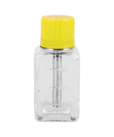 Ipetboom Press-type Glass Bottle 180ml Portable Nail Enhancement Bottle Nail Polish Remover Pump Push Down Liquid Dispenser Glass Storage Container for Makeup Cleansers