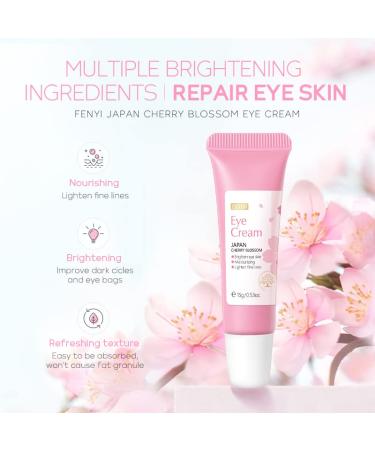 AKARY Cherry Blossom Eye Cream with Hyaluronic Acid for Dark Circles & Puffiness | Hydrating Under Eye Skincare for All Skin Types | Cruelty-Free & Fragrance-Free - Buy Online on GoSupps.com
