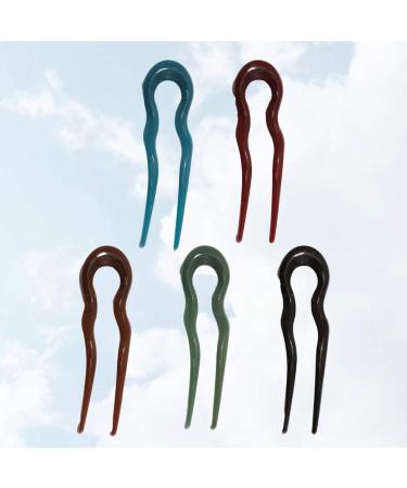 5Pcs Hair Resin U Shape Hair Stick - Decorative Wave Chignon Hairpins for Women | International Shipping Available - Buy Online on GoSupps.com