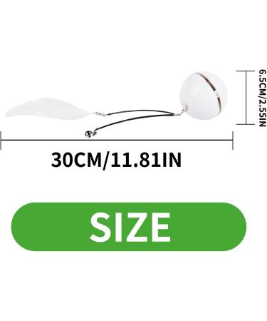 Interactive Cat Toy with LED Light, Feather Toy, and Jingle Bell | USB Rechargeable Rolling Laser Ball for Cats - Buy Online on GoSupps.com