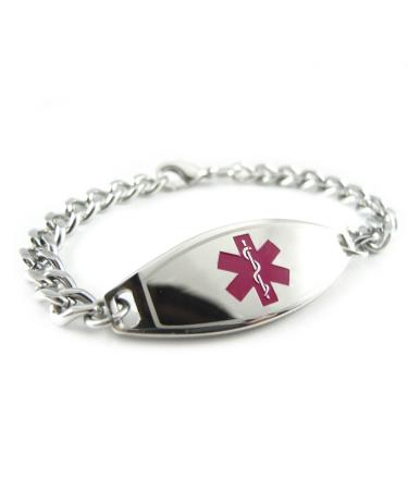 Pre-Engraved & Customized DNR Alert Medical Bracelet Purple
