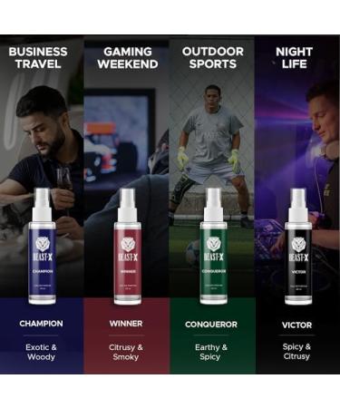 thakor craft BEAST - X Trailblazer Perfume Gift Set (Victor + Conqueror + Champion + Winner) | Long Lasting Men's Perfume Combo Pack Travel Set (4x20ml) 80ml - Buy Online on GoSupps.com