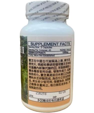 REISHI Organic Reishi LINGZHI 600mg - 90 Capsules by All Natural - Buy Online on GoSupps.com