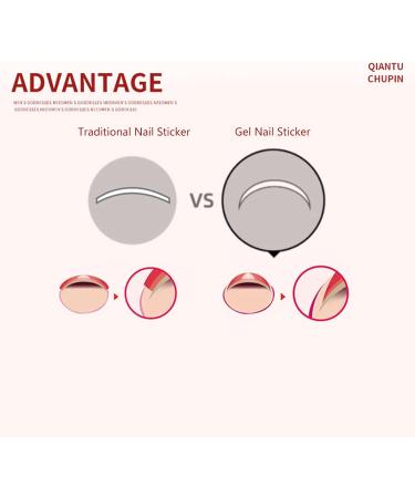 Semi-cured Gel Nail Sticker UV/LED Lamp Required Gel Nail Polish Wrap Fashion Design Gel Nail Art Stickers for Women Winter Autumn 0070 - Buy Online on GoSupps.com