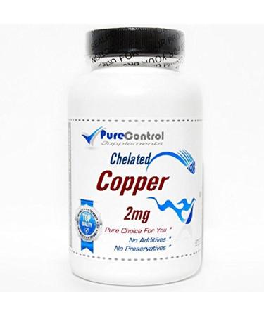 Chelated Copper 2mg // 100 Capsules // Pure // by PureControl Supplements