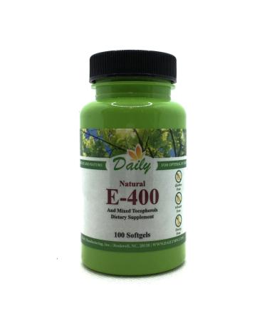 Daily Manufacturing All Natural Vitamin E-400 IU (268 mg) 100 softgels