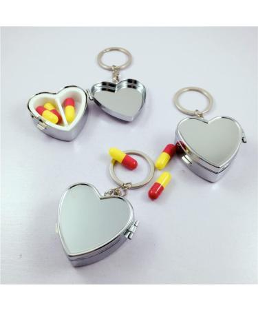 LALAFINA Heart Shaped Mini Storage Box - Cute 2 Compartment Portable Medicine Organizer for Travel & Home - Buy Online on GoSupps.com