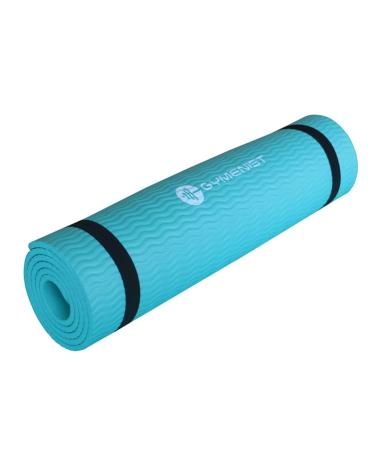 GYMENIST Thick Exercise Yoga Floor Mat Nbr 24 X 71 Inches, Great for Camping Cardio Workout Pilates Gymnastics Teal