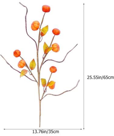 HOMSFOU 12 Pcs Artificial Pumpkin Branch Maple Leaf Branch Pumpkin Berry Picks Thanksgiving Pumpkin Branch Fall Pumpkin Picks Halloween Pumpkin Branch Autumn Foam Artificial Flower - Buy Online on GoSupps.com