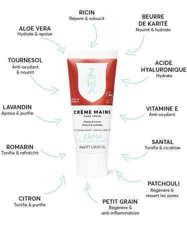 Buy Organic Certified Hand Cream 40ml - Z & Ma | Nourishing & Hydrating for All Skin Types | International Shipping Available - Buy Online on GoSupps.com