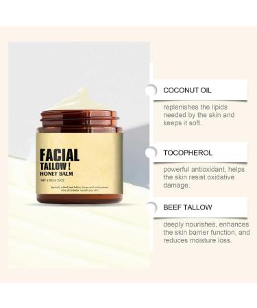  TSYIDUI Tallow Balm Pure 4.23oz Tallow and Honey Balm Beef Tallow Skin Care Cream 100% Grass-Fed Tallow Raw Wild Honey Cream Moisturizing Balm Tallow Balm for Face and Body (2pcs) - Buy Online on GoSupps.com
