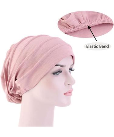 Cotton Chemo Head Scarf Turban Hat Sleep Cap Headwear Ethnic Wrap Cap Compatible Women with Chemo Cancer Hair Loss Skin Pink - Buy Online on GoSupps.com