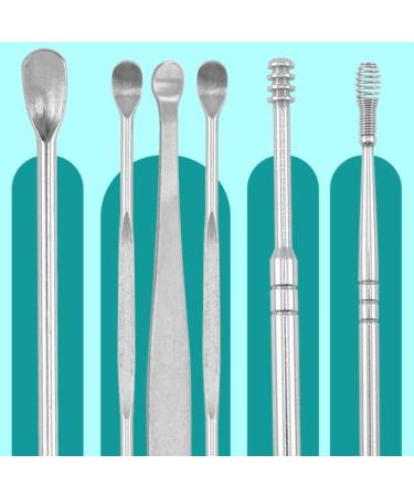 6pcs Stainless Steel Ear Wax Remover Set for Baby & Adults - Black - Buy Online on GoSupps.com