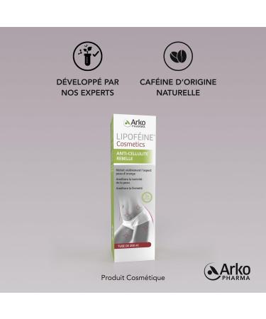 Arkopharma Lipof ine Cosmetics Gel - Stubborn anti-cellulite gel - Tones and firms the skin with 5% caffeine - 200 ml tube - Buy Online on GoSupps.com