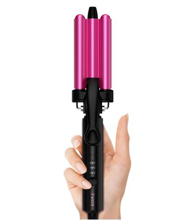 FARERY Curling Iron 3 Barrels 3 Adjustable Temperatures Ceramic Waving Iron Mini Curlers for Long/Short Hair Travel Size Doub
