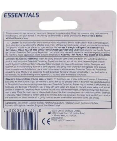 DenTek Essentials White Filling Material - 1 Count (Pack of 1) - Buy Online on GoSupps.com