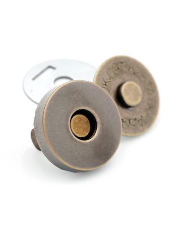 CRAFTMEMORE Magnetic Snap Buttons Quality Strong Clasp for Purse Sewing Handbags Closures 6 Pack MNL (18mm, Antique Brass) 18mm Antique Brass