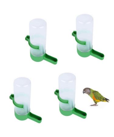 4 Pcs Bird Water Feeders Automatic Bird Water Dispensers Hanging Bird Waterers for Small and Medium Parrots Lovebird Cockatiel Budgie Cockatoo Parakeet