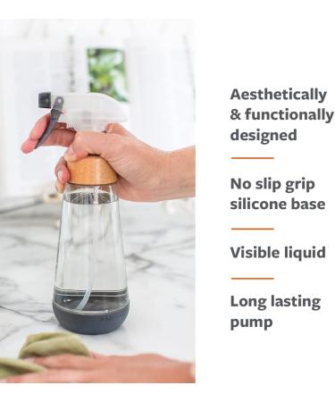 Full Circle 16oz Refillable Glass Spray Bottle with Silicone Boot - Reusable Multi-Use Gray - Buy Online on GoSupps.com