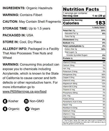 Organic Blanched Roasted Hazelnuts  1 Pound  Non-GMO  Dry Roasted Filberts  No Skin  Whole Nuts  Unsalted  Kosher  Vegan  Bulk. Keto Snack. Great for Baking  Salads  and Granola. 1 Pound (Pack of 1) - Buy Online on GoSupps.com