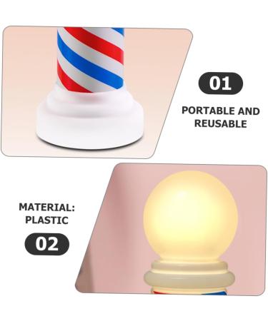 FRCOLOR Signs Luminous Pole Barber Pole Light Decorative Lights Red White Blue To Rotate Equipment - Buy Online on GoSupps.com