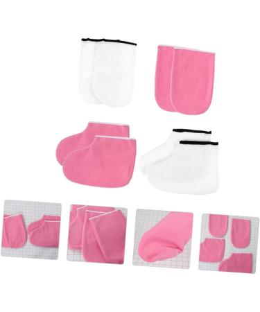 Healeved 4 Sets Leather Horn Boots Moisturizing Gloves Manicure Kit Manicure Gloves Wax Heat Foot Cover Spa Tanning Mitt Heat Wax Hand Cover Pedicure Women's Polyester Lining Nursing Cover - Buy Online on GoSupps.com