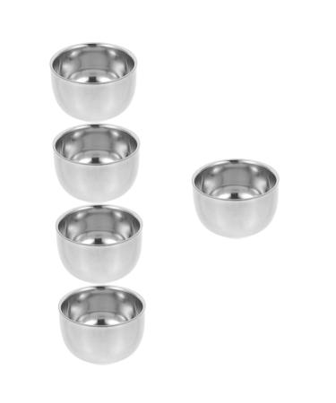 Healvian 5st Bartbrush bowl household appliances shaving soap loop shave shaving cups for wet razing wet razing brush set soap for razor cup portable aluminum equipment man 7.2x7.2x5pcs silver x 5