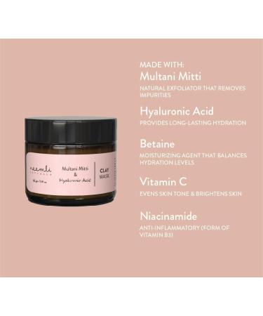 Prodsol Biotech pvt ltd Neemli Naturals Multani Mitti & Hyaluronic Acid Clay Mask Hydrates Nourishes & Softens Skin Face Mask for Glowing Skin for DeTan Detoxifying & Skin Brightening 60gm - Buy Online on GoSupps.com