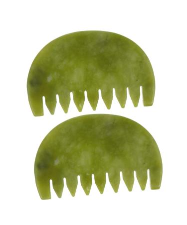 Beaupretty 2st massage comb jade tools scratch the massage board.Hair Care Tools Massage Kamm Massage device skin care comb jade combat health care scratching board hairbrett jade comb