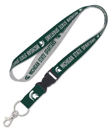 Caseys Michigan State University Spartans Lanyard with Detachable Buckle 1" Width - Heathered/Jersey Print