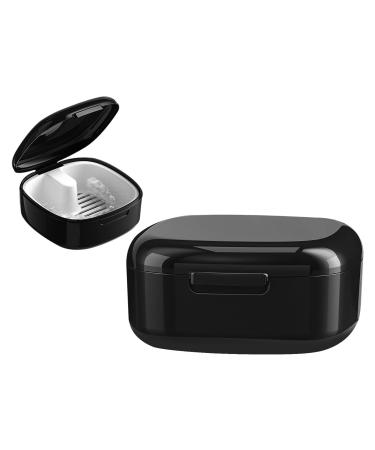 GMedHC braces with sieve portable prosthetic dinner cover invisible tooth clamp storage box double -layer hollow drain prosthesis box for bracket cleaning box black b - Buy Online on GoSupps.com