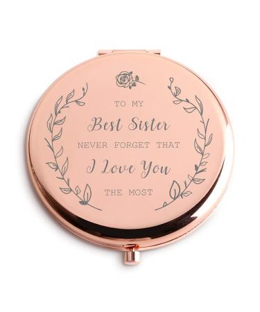 Java Wood  Sister Birthday Gifts from Sister Compact Makeup Mirror Rose Gold Birthday Funny Gift for Sister Nurse Gifts Graduation Gifts for Her