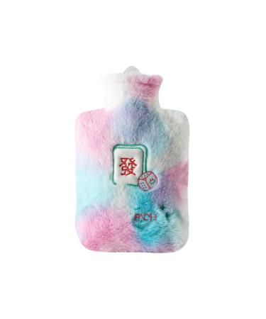 JCYUANI hot water bottle with reference -proof 850ml heat bottles BPA free PVC water bag with isolated fleece cover Hot Water Bottle Ideal for pain relief gifts for family and friends