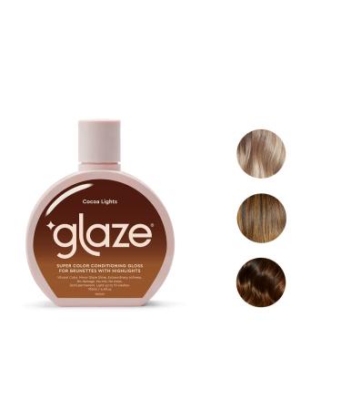 Glaze Super Color Conditioning Gloss  Cocoa Lights 6.4flo.oz (2-3 Hair Treatments) Award Winning Hair Gloss Treatment & Semi Permanent Hair Dye. No Mix Hair Mask Colorant with Results in 10 Minutes
