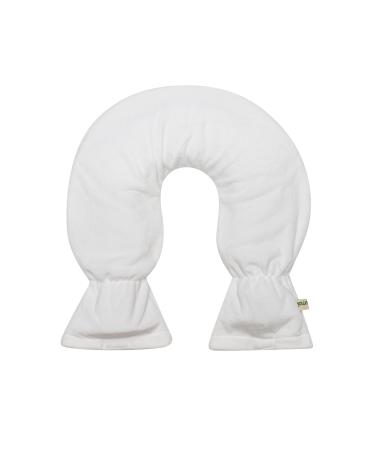 Premium neck hot water bottle made of PVC for shoulder and neck of high -quality Supersoft Korean Fleece cover with Velcro fastener and extra inner lining BS1970: 2012 certified (white)